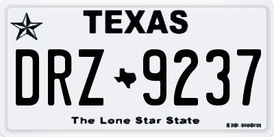 TX license plate DRZ9237