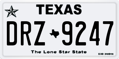 TX license plate DRZ9247