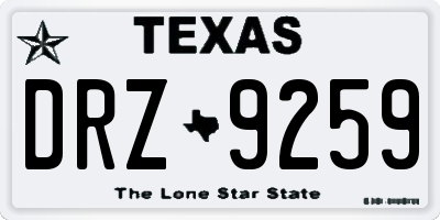 TX license plate DRZ9259
