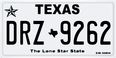 TX license plate DRZ9262