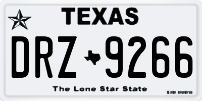 TX license plate DRZ9266