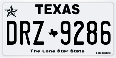 TX license plate DRZ9286