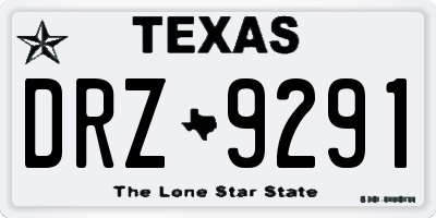 TX license plate DRZ9291