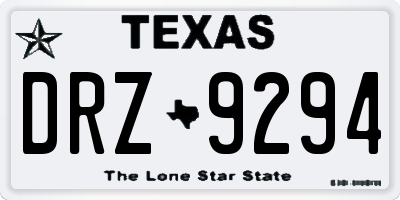 TX license plate DRZ9294