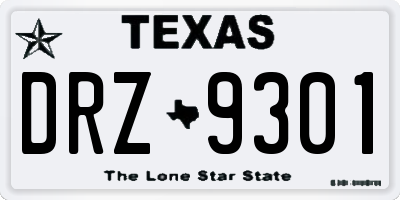 TX license plate DRZ9301