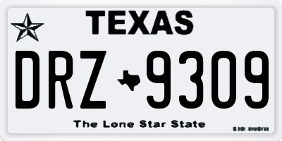 TX license plate DRZ9309