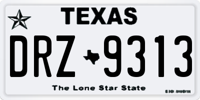 TX license plate DRZ9313