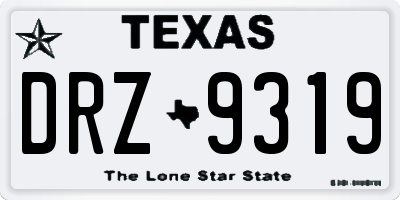 TX license plate DRZ9319