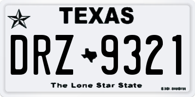 TX license plate DRZ9321