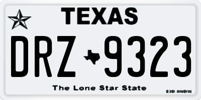 TX license plate DRZ9323