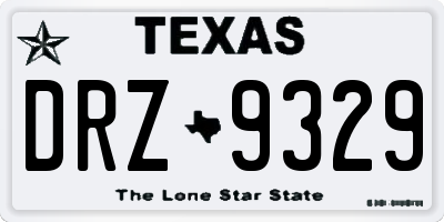 TX license plate DRZ9329