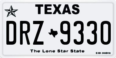 TX license plate DRZ9330