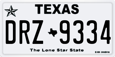 TX license plate DRZ9334