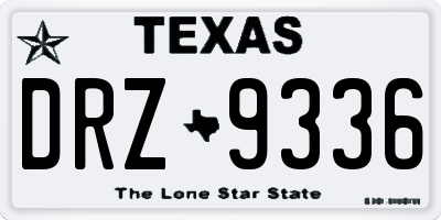 TX license plate DRZ9336