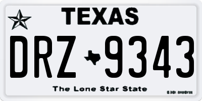 TX license plate DRZ9343