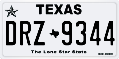 TX license plate DRZ9344