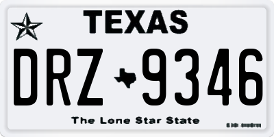 TX license plate DRZ9346
