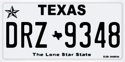 TX license plate DRZ9348