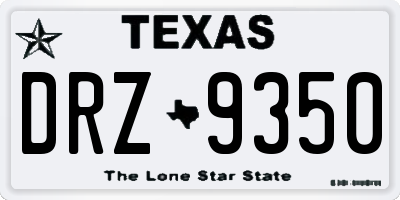 TX license plate DRZ9350