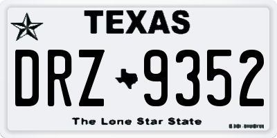 TX license plate DRZ9352