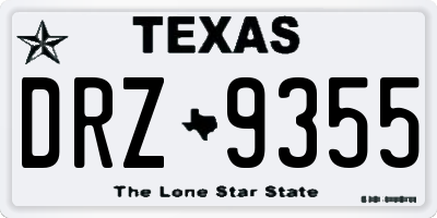 TX license plate DRZ9355