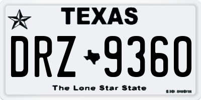 TX license plate DRZ9360
