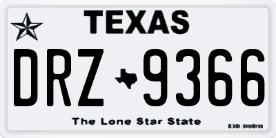 TX license plate DRZ9366