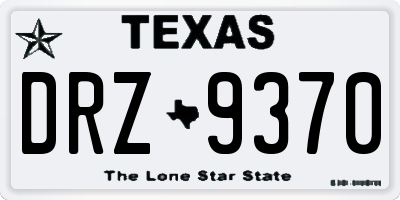 TX license plate DRZ9370