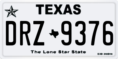 TX license plate DRZ9376