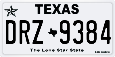 TX license plate DRZ9384
