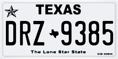 TX license plate DRZ9385