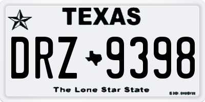 TX license plate DRZ9398