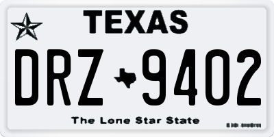 TX license plate DRZ9402