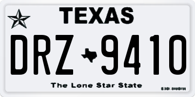 TX license plate DRZ9410
