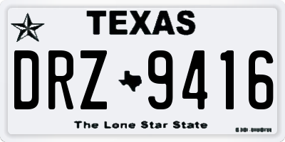 TX license plate DRZ9416