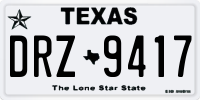TX license plate DRZ9417