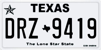 TX license plate DRZ9419