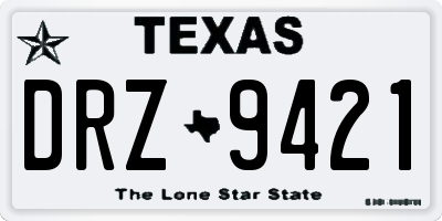 TX license plate DRZ9421