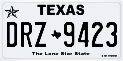 TX license plate DRZ9423