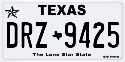 TX license plate DRZ9425