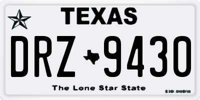 TX license plate DRZ9430