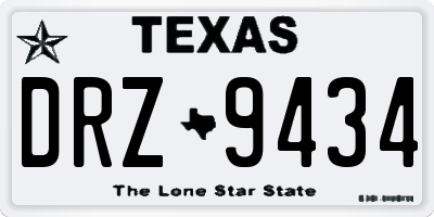 TX license plate DRZ9434