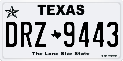 TX license plate DRZ9443