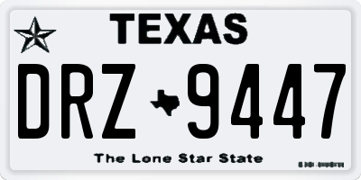 TX license plate DRZ9447