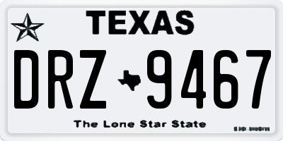 TX license plate DRZ9467