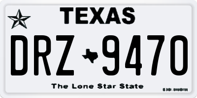 TX license plate DRZ9470