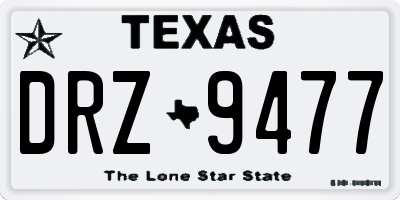 TX license plate DRZ9477