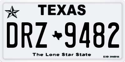 TX license plate DRZ9482