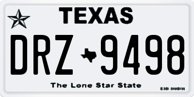 TX license plate DRZ9498