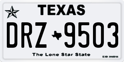 TX license plate DRZ9503